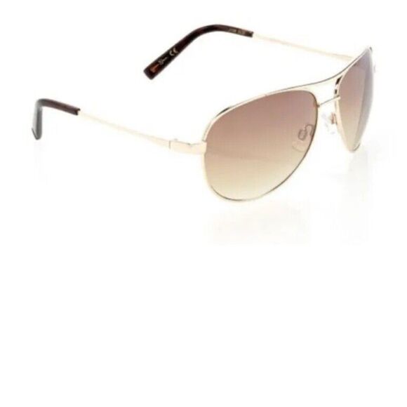 Jessica Simpson J106 GLD Aviator Sunglasses Gold Tone Brown Sunnies Shades - Picture 9 of 13